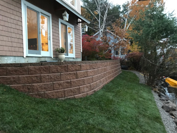new colored lawn with wall